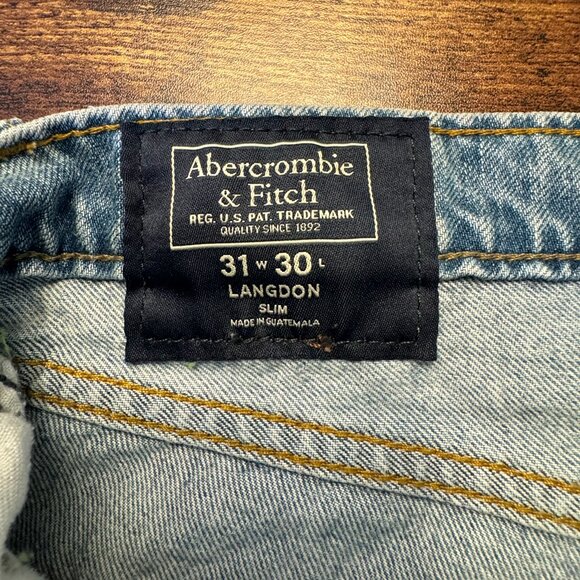 ABERCROMBIE & FITCH RACING STRIPED LANGDON SLIM 31W 30L - Picture 15 of 16